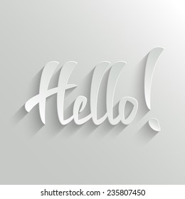 Hello Hand lettering Greeting Card. Invitation Vector Background. Handmade calligraphy. Easy paste to any background