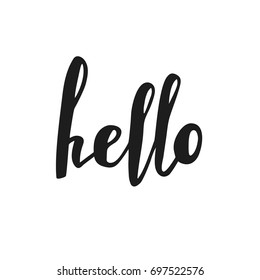 Hello hand lettering. Greeting card with modern calligraphy. for your design invitation,card, banner, poster.