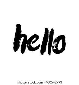 Hello hand lettering. Vector calligraphy