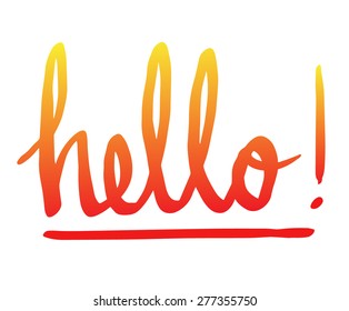 "Hello" hand lettering, vector illustration