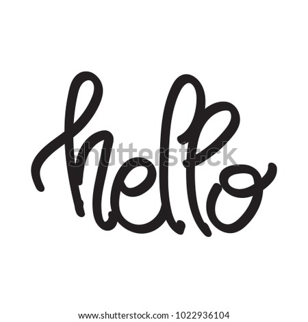 hello hand writing script style stock vector royalty free
