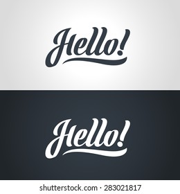 Hello hand-lettering. Handmade vector calligraphy