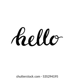 Hello hand-lettering. Handmade vector calligraphy
