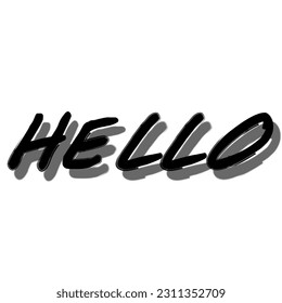 Hello. Handwritten modern dry brush lettering. Vector illustration.