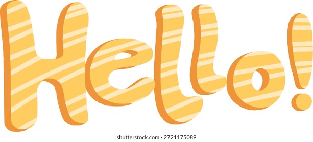 Hello Handwritten Typography Cartoon Vector