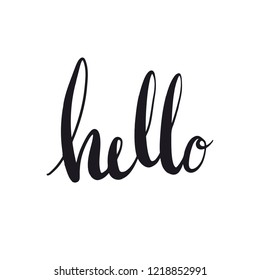 Hello handwritten typography style vector