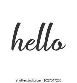 "Hello" handwritten vector text illustration. Isolated.