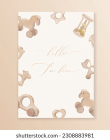 Hello I am here. Baby shower newborn card