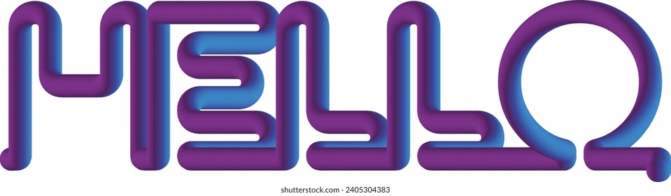 Hello, Hi speech bubble in cartoon style 3d bold concept. Modern White bubble with message Text Hello , yellow background for banner, poster, sticker