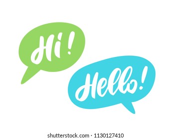 Hello Hi Words Speech Bubbles Stock Vector (Royalty Free) 1130127410 ...