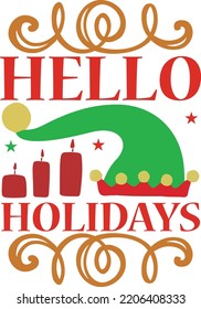 hello holidays vector file svg