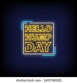 Hello Hump Day Neon Signs Style Text Vector