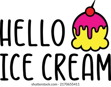 Hola helado. Diseño de verano.
