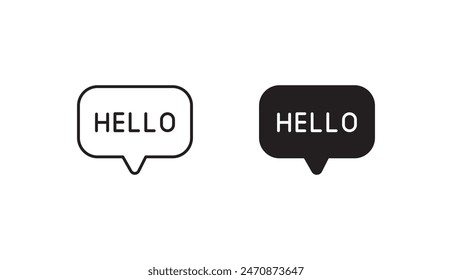 Hello icon design with white background stock illustration