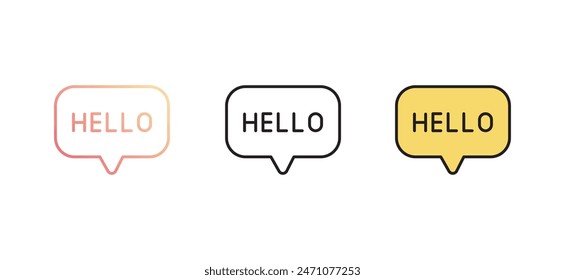 Hello icon design with white background stock illustration