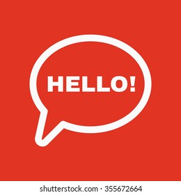 The hello icon. Greet and hi symbol. Flat Vector illustration
