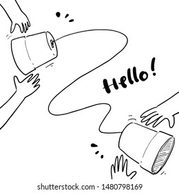 hello icon hand drawn white background