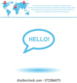Hello  icon. Vector design.