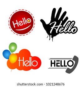 Hello Icon Vector design. Flat design