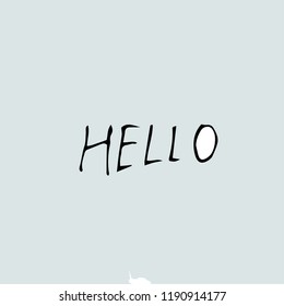 Hello idea, handwritten, funny children's style. Vector hand drawn quote template.