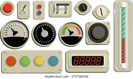 Hello! Introducing a set of instruments, buttons, switches and lamps in retro style. No errors, please use.