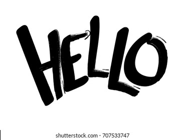 Hello, isolated lettering, word design template, vector illustration