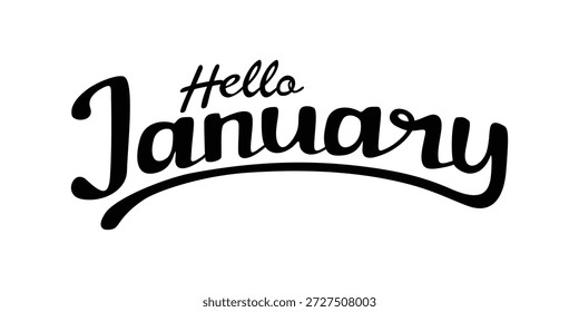 Hallo Januar kreatives Typografie-Design.