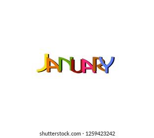Hello January cute lighting vector illustration lighting wire style - Vector