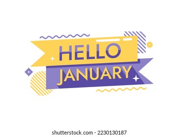 Hello January Greeting Poster Design