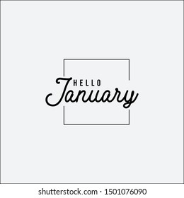 Hello January Template Vector, Design for Banner, Greeting Cards or Print