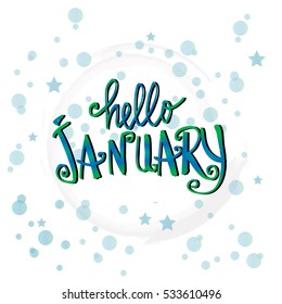 Hello January text