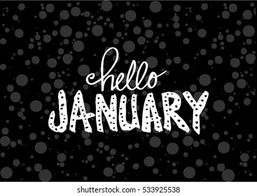 Hello january typographic design.