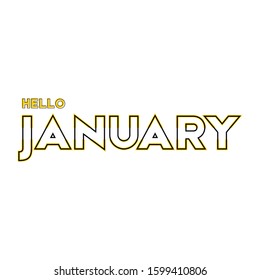 Hello January, vector illustration for the new moon.