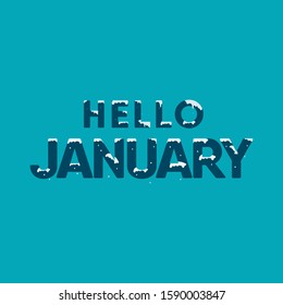 Hello January vector template. Design for digital banner, greeting cards, or print.