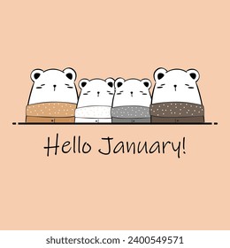 Hello January. Hello January vector. Welcome January.