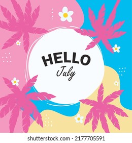 hello july cartel with pink palms