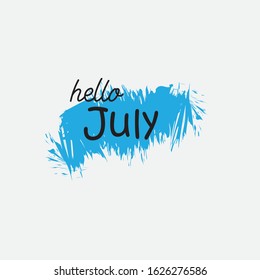 Hello July - Firework - Vector for greeting, new month