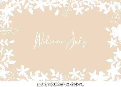 Saludos saltados de julio con diseño de fondo suave