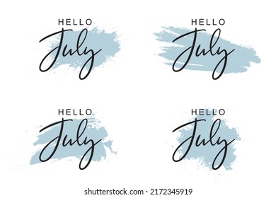 Hello july greetings with soft background design