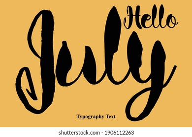 Hola julio tipografía Mensajes de texto Hola
sobre fondo amarillo