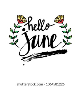  Hello June hand lettering