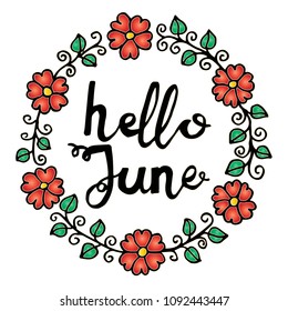 Hello June Hand Lettering Calligraphy Stock Vector (Royalty Free ...