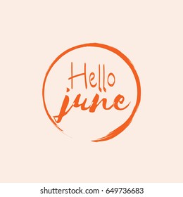 Hello June Label Logo Vector Template