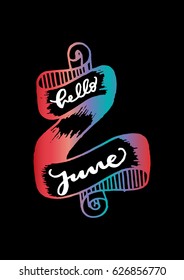 Hello June. Modern Calligraphy. Handwritten. Modern Calligraphy