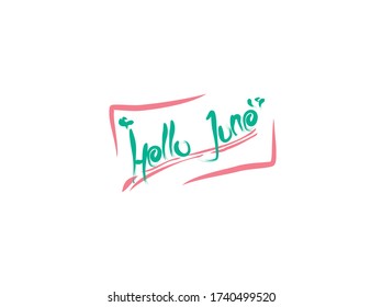 
hello june, printed with hand letters