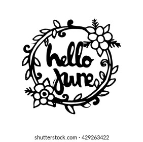 hello june quote printable on white background
