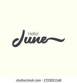 Hello June text vector template.