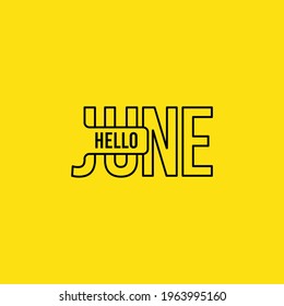 hello june typography design template.