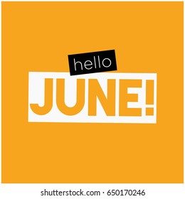 Hello June Typography Flat Style Design