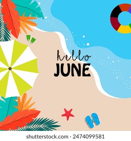 hello june vector background. it is suitable for card, banner, or poster